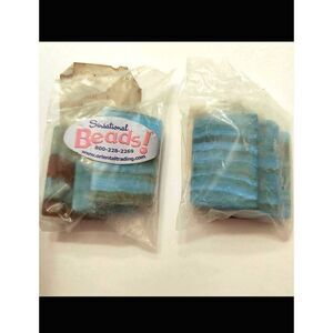 12 pkgs Malachite 37mm Blue/Brown Bead (3 pieces per bag)